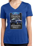 Ford Truck T-shirt Parking Sign Ladies Dry Wicking V-Neck - Yoga Clothing for You