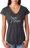 Cancer Awareness Cancer Slayer Ladies Tri Blend V-neck Shirt - Yoga Clothing for You