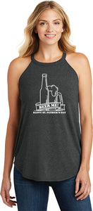 St Patricks Day Beer Me Ladies Tri Rocker Tank Top - Yoga Clothing for You