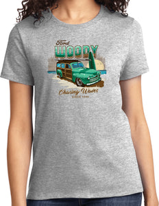 1946 Ford Woody Ladies Shirt - Yoga Clothing for You