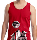 Wolves Tank Top Howling at the Moon - Yoga Clothing for You