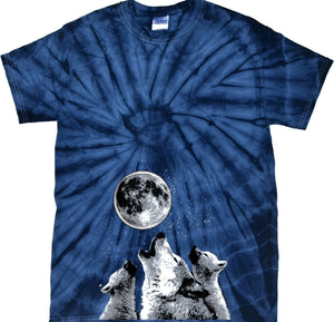 Wolves T-shirt Howling at the Moon Spider Tie Dye Tee - Yoga Clothing for You