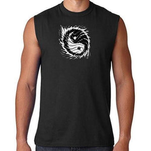 Mens Yin Yang Sun Muscle Tee Shirt - Yoga Clothing for You - 3