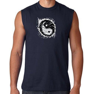 Mens Yin Yang Sun Muscle Tee Shirt - Yoga Clothing for You - 4