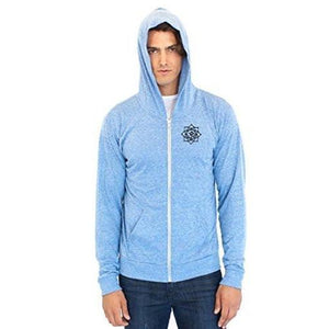 Men's Eco Black Lotus Om Patch Full Zip Hoodie - Yoga Clothing for You - 2