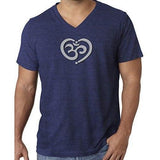 Mens Om Heart Lightweight V-neck Tee Shirt - Yoga Clothing for You - 8