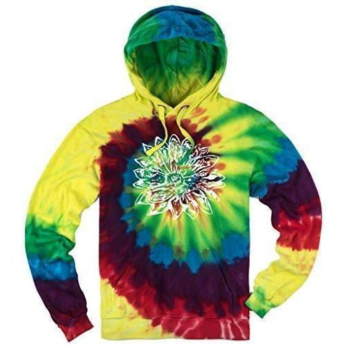 Mens Tie Dye Sketch Lotus Hoodie - Yoga Clothing for You