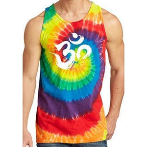 Mens Brushstroke Aum Om Tie Dye Tank Top - Yoga Clothing for You - 6