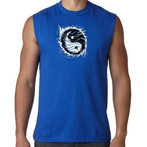 Mens Yin Yang Sun Muscle Tee Shirt - Yoga Clothing for You - 1