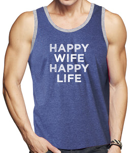 "Happy Wife" Mens Lightweight Tank Top - Yoga Clothing for You