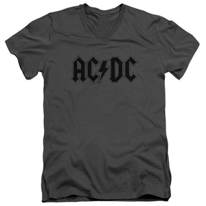 AC/DC Vintage Logo Charcoal V-neck Shirt - Yoga Clothing for You
