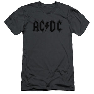 AC/DC Vintage Logo Charcoal Slim Fit T-shirt - Yoga Clothing for You