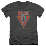 AC/DC Flick of the Switch Album Charcoal V-neck Shirt - Yoga Clothing for You