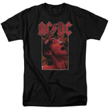 AC/DC Distressed Angus Young Devil Horns Photo Black Tall T-shirt - Yoga Clothing for You