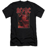 AC/DC Distressed Angus Young Devil Horns Photo Black Premium T-shirt - Yoga Clothing for You