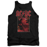 AC/DC Distressed Angus Young Devil Horns Photo Black Tank Top - Yoga Clothing for You