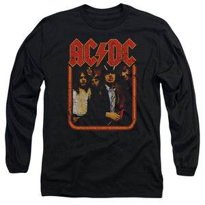 AC/DC Distressed Group Photo Black Long Sleeve Shirt - Yoga Clothing for You