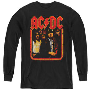 Kids AC/DC T-Shirt Distressed Group Photo Youth Long Sleeve Shirt - Yoga Clothing for You