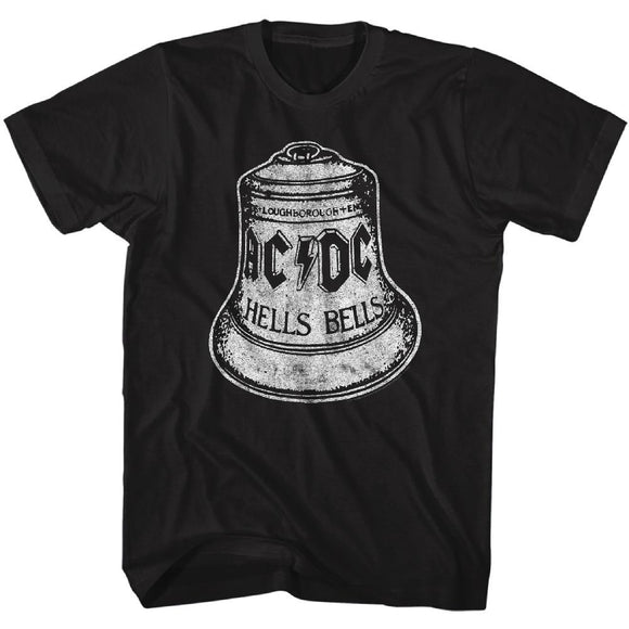 AC/DC Tall T-Shirt Distressed Hell Bells Black Tee - Yoga Clothing for You