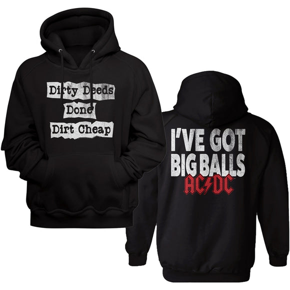 AC/DC Dirty Deeds Done Dirt Cheap Front and Back Black Pullover Hoodie T-shirt - Yoga Clothing for You