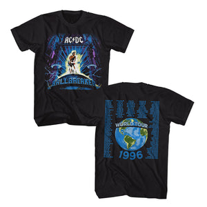 ACDC 1996 Ballbreaker World Tour Black T-shirt Front & Back