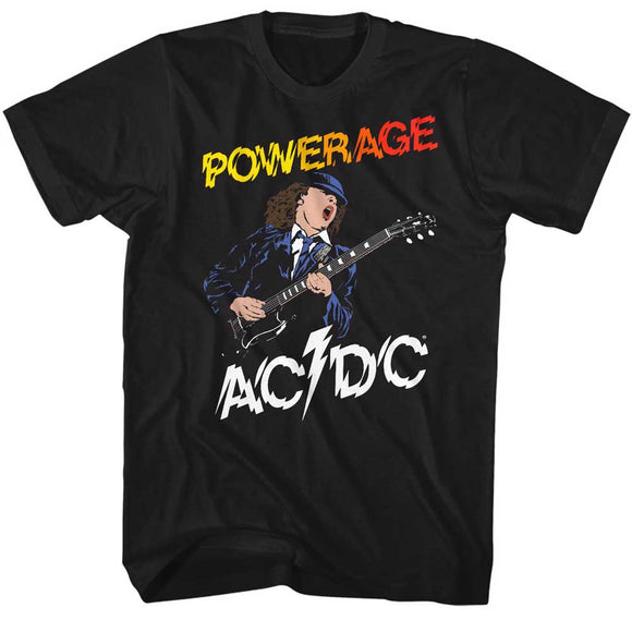 AC/DC Powerage Album Angus Young Black T-shirt - Yoga Clothing for You