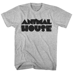 Animal House Tall T-Shirt Distressed Black Logo Gray Heather Tee - Yoga Clothing for You