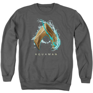 Aquaman Movie Sweatshirt Water Shield Logo Charcoal Pullover - Yoga Clothing for You