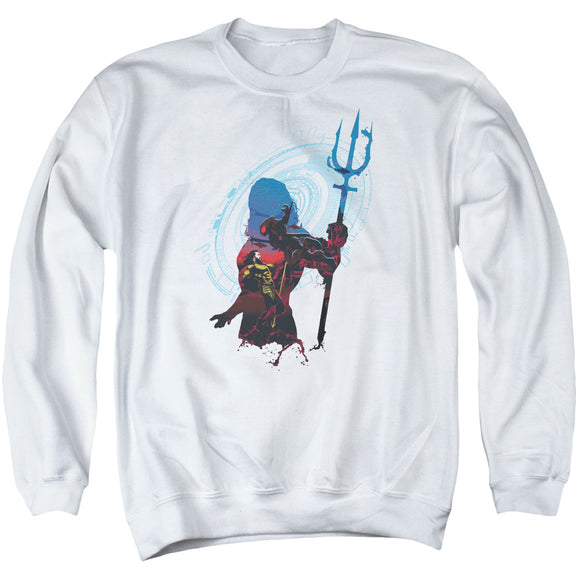 Aquaman Movie Sweatshirt Silhouette White Pullover - Yoga Clothing for You