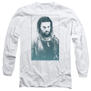 Aquaman Movie Long Sleeve T-Shirt Jason Momoa Stare White Tee - Yoga Clothing for You