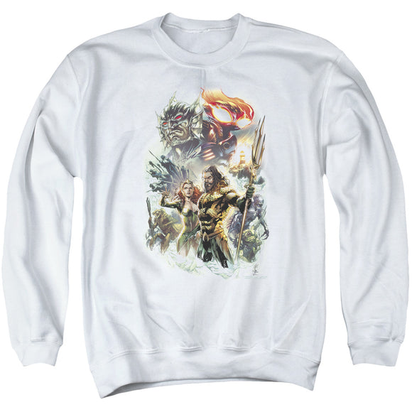 Aquaman Movie Sweatshirt King of Atlantis White Pullover - Yoga Clothing for You