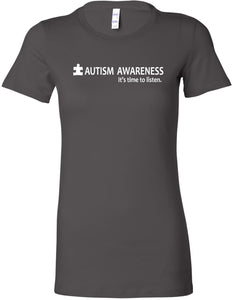 Autism Awareness Time to Listen Ladies Longer Length Shirt - Yoga Clothing for You