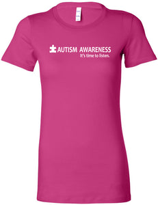 Autism Awareness Time to Listen Ladies Longer Length Shirt - Yoga Clothing for You