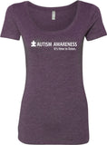 Autism Awareness Time to Listen Ladies Scoop Neck Shirt - Yoga Clothing for You