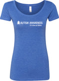 Autism Awareness Time to Listen Ladies Scoop Neck Shirt - Yoga Clothing for You