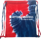 Autism Awareness Time to Listen Tie Dye Drawstring Bag - Yoga Clothing for You