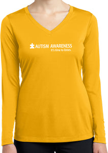 Autism Awareness Time to Listen Ladies Dry Wicking Long Sleeve - Yoga Clothing for You