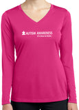 Autism Awareness Time to Listen Ladies Dry Wicking Long Sleeve - Yoga Clothing for You