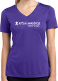 Autism Awareness Time to Listen Ladies Dry Wicking V-neck - Yoga Clothing for You