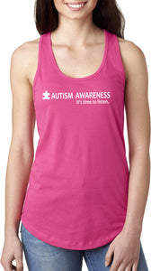 Autism Awareness Time to Listen Ladies Ideal Tank Top - Yoga Clothing for You