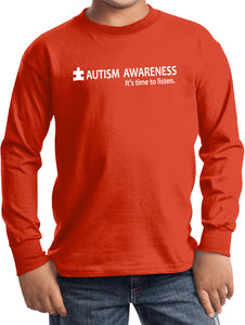 Autism Awareness Time to Listen Youth Kids Long Sleeve Shirt - Yoga Clothing for You