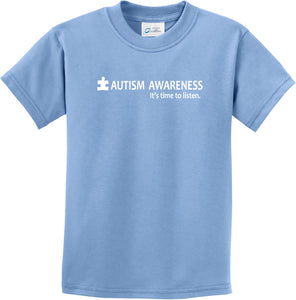 Autism Awareness Time to Listen Youth Kids Shirt - Yoga Clothing for You