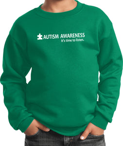 Autism Awareness Time to Listen Youth Kids Sweatshirt - Yoga Clothing for You