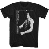 Bruce Lee Flexing Photo Black Tall T-shirt - Yoga Clothing for You