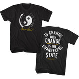 Bruce Lee To Change with Change Quote Black T-shirt Front and Back - Yoga Clothing for You