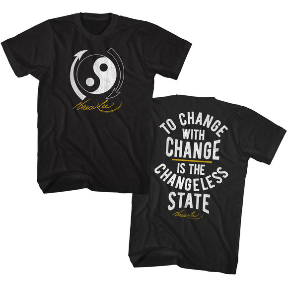 Bruce Lee To Change with Change Quote Black Tall T-shirt Front and Back - Yoga Clothing for You