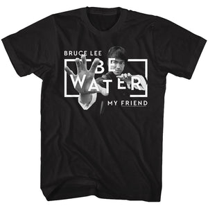 Bruce Lee Stance Be Water Black T-shirt - Yoga Clothing for You