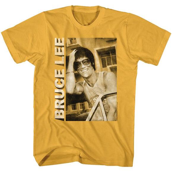 Bruce Lee Smile Pose Ginger T-shirt - Yoga Clothing for You