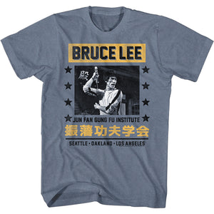 Bruce Lee T-Shirt Jun Fan Gung Fu Institute Stars Tee - Yoga Clothing for You