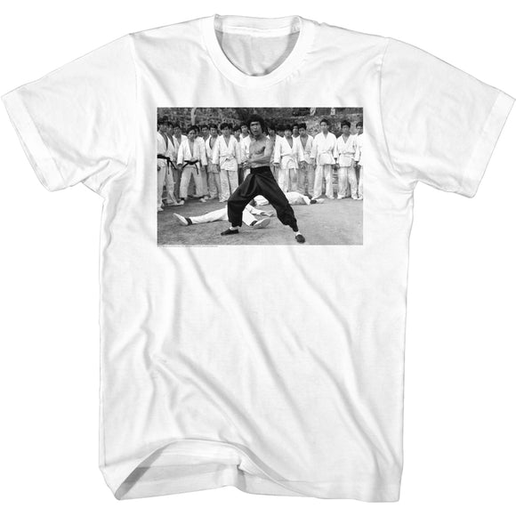 Bruce Lee Fight Scene White Tall T-shirt - Yoga Clothing for You